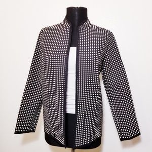 Petite Small Black & White Polka Dot Blazer